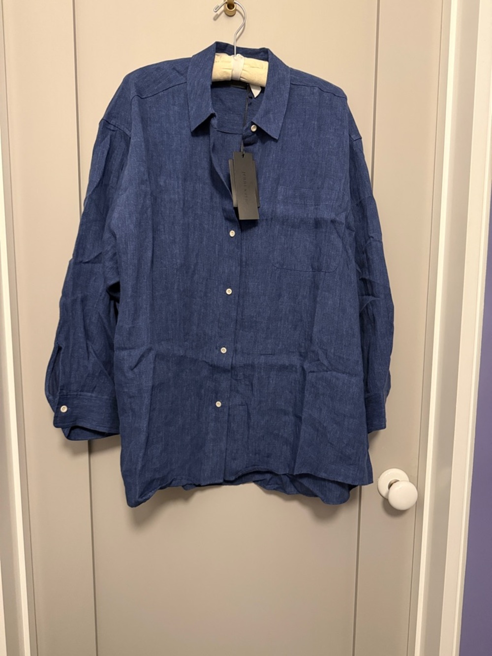 Jenni Kayne Relaxed Silk Oversized Button-Up Shirt - Picture 6 of 10